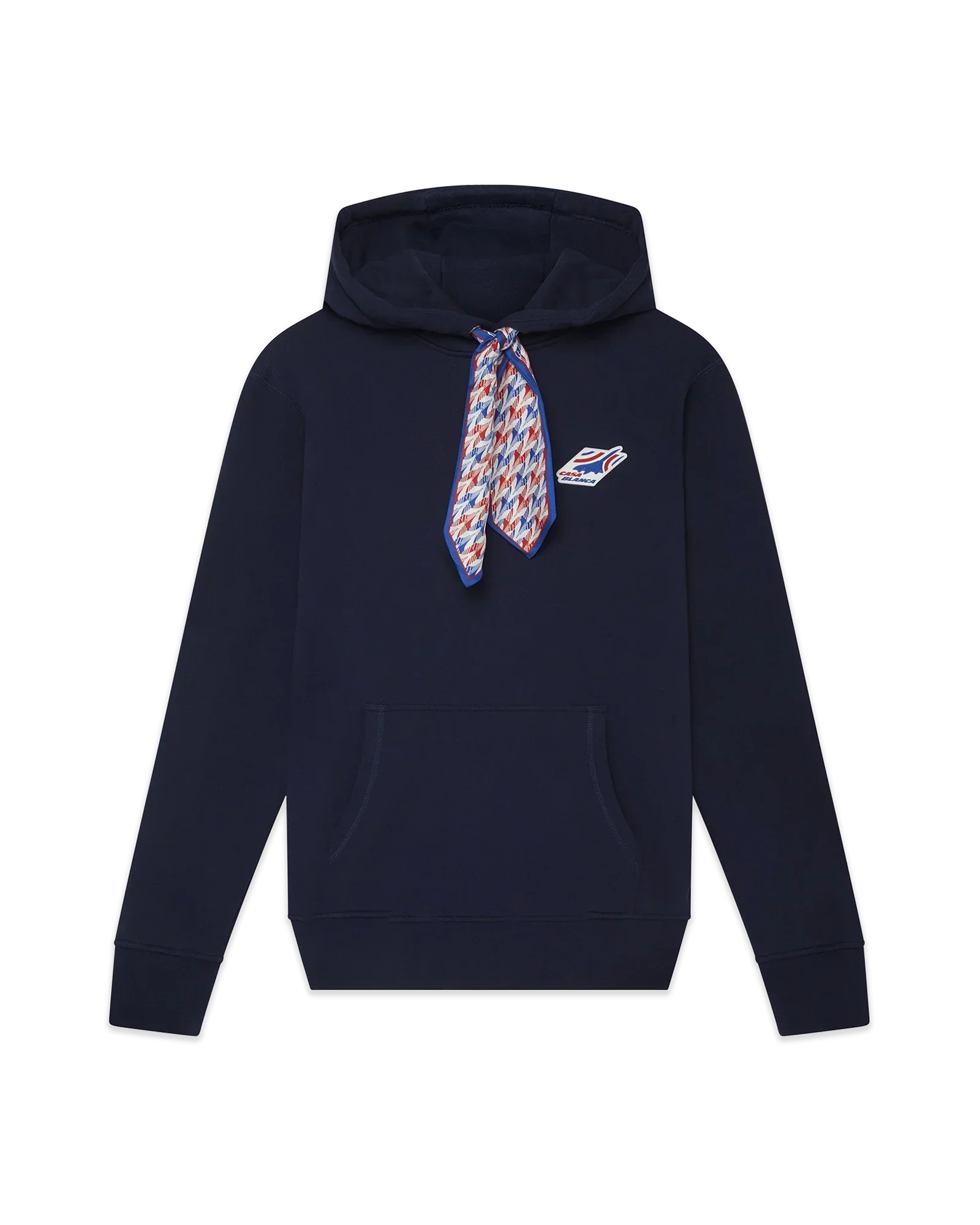 Air Casablanca Patch Silk Scarf Hooded Sweatshirt