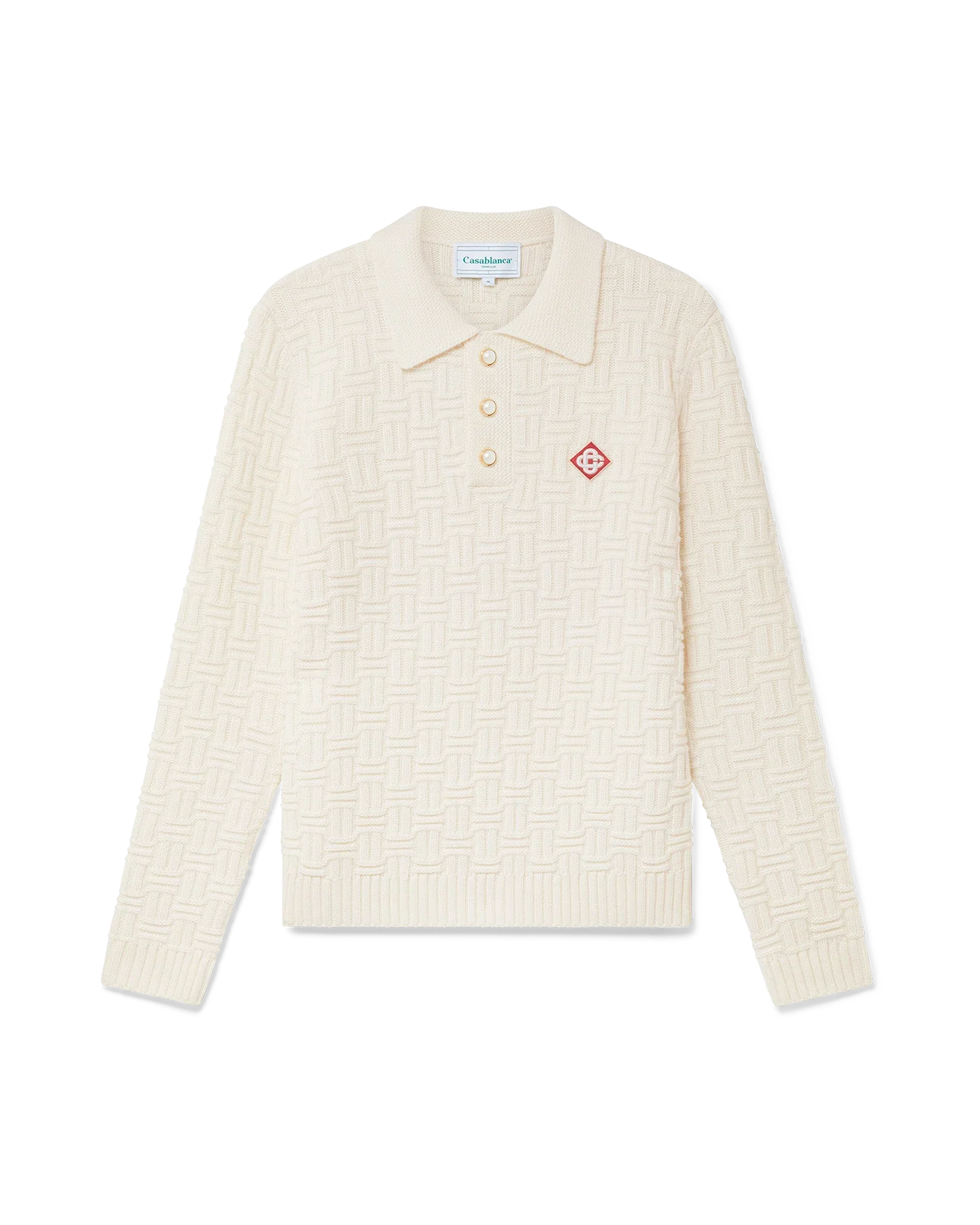 Column Knit Polo Shirt