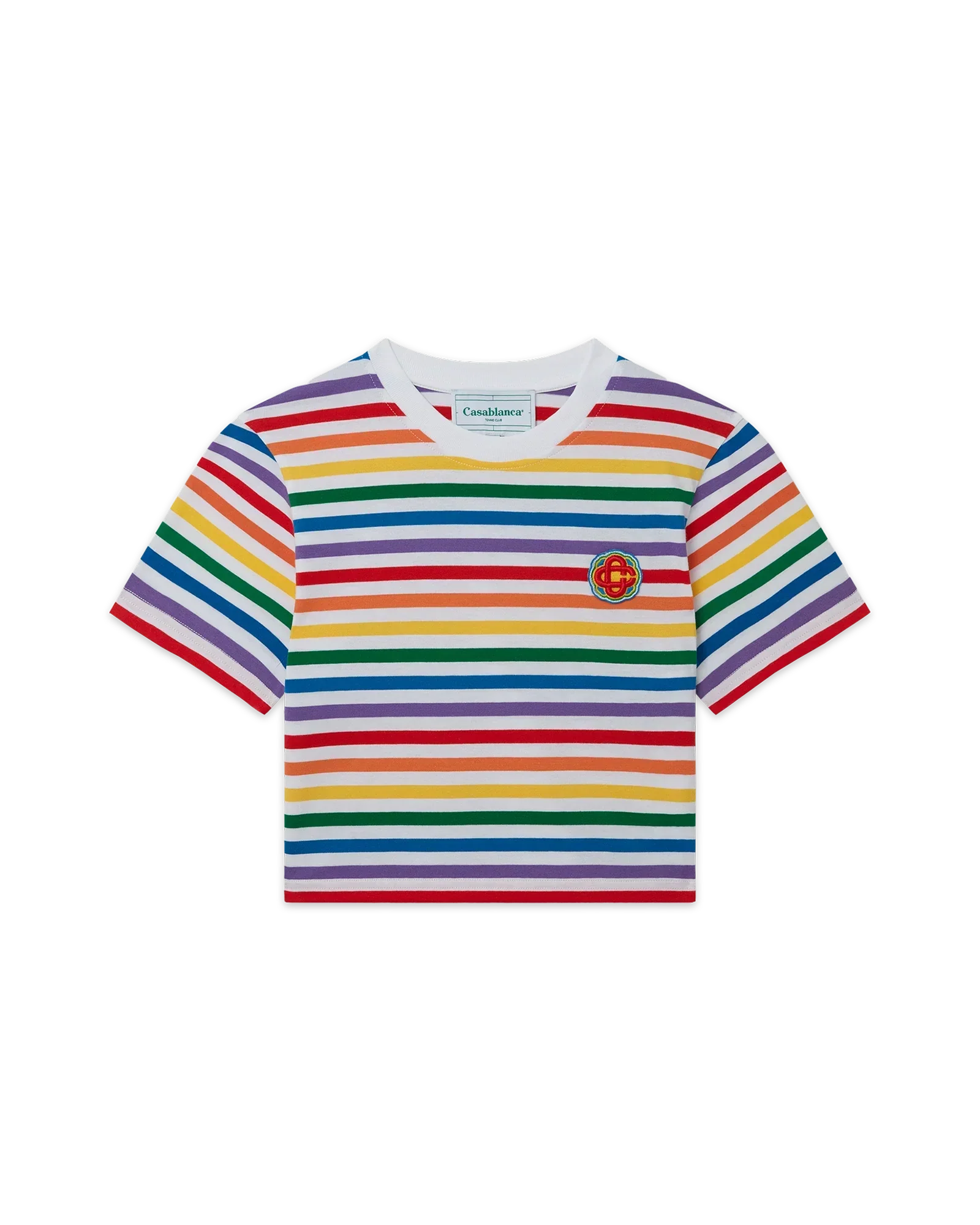 Rainbow Stripe Cropped T-Shirt