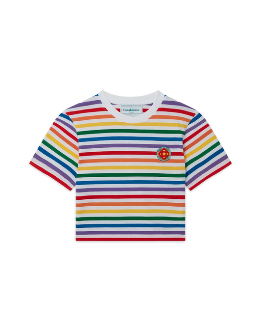 Rainbow Stripe Cropped T-Shirt