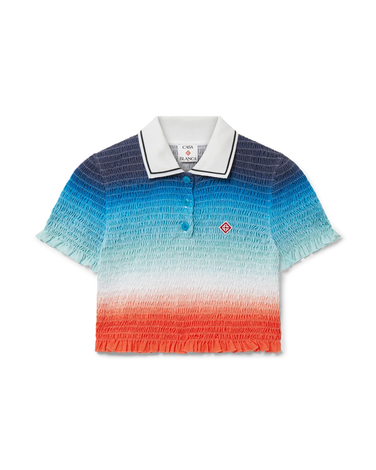 Gradient Cropped Polo Shirt